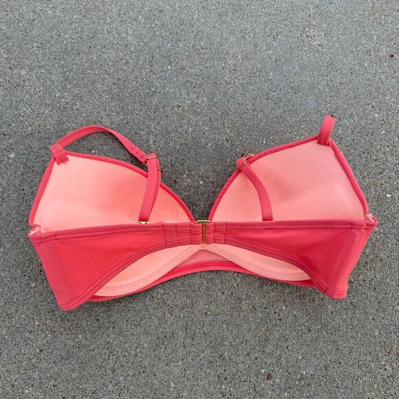 Victoria’s Secret 32DD Angel Convertible Bikini Swim Bra Top Coral Pink Push Up - Picture 6 of 6